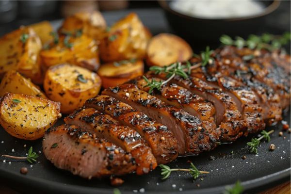 magret de canard accompagné de pomme de terre